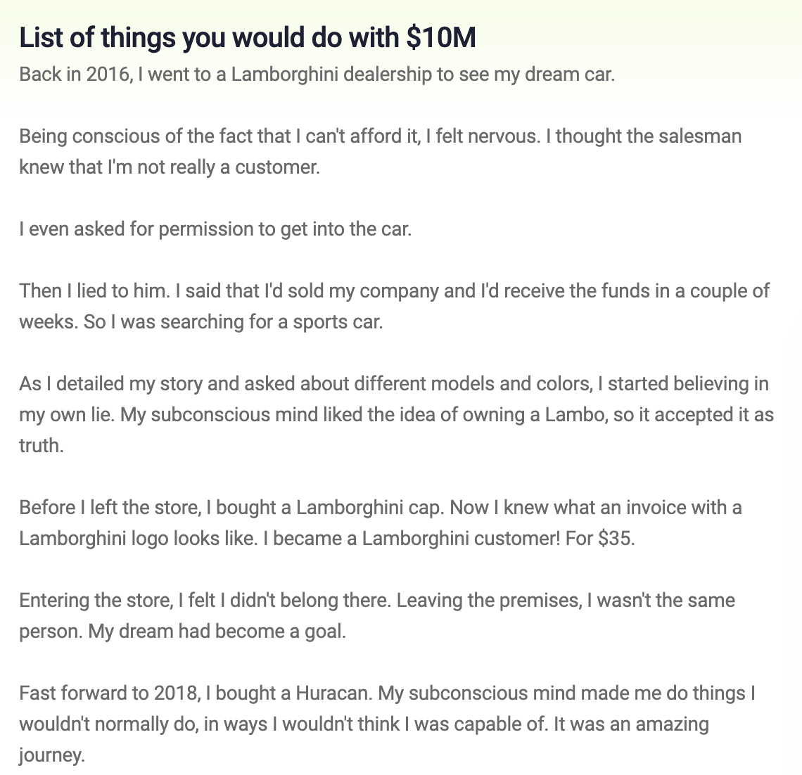 My superpower: I can feel rich.