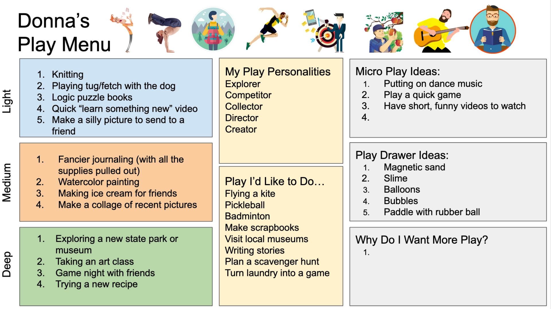 10 Ideas for the "Build Play Into Your Adult Life" Session