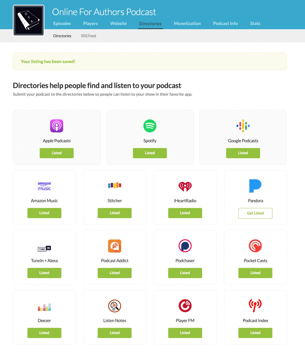 Directories Online For Authors is listed