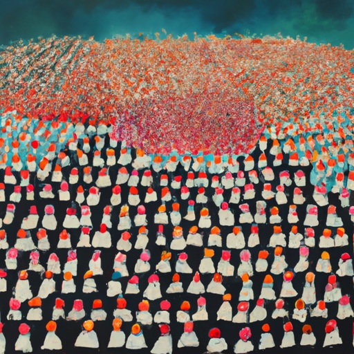 10,000 Meditating Students. (7 sec)